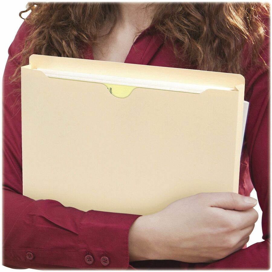 Smead Letter Recycled File Jacket - 8 1/2" x 11" - 2" Expansion - 11 pt. - 1 Plys - Manila - Slip Resistant - 10% Recycled - 50 / Box