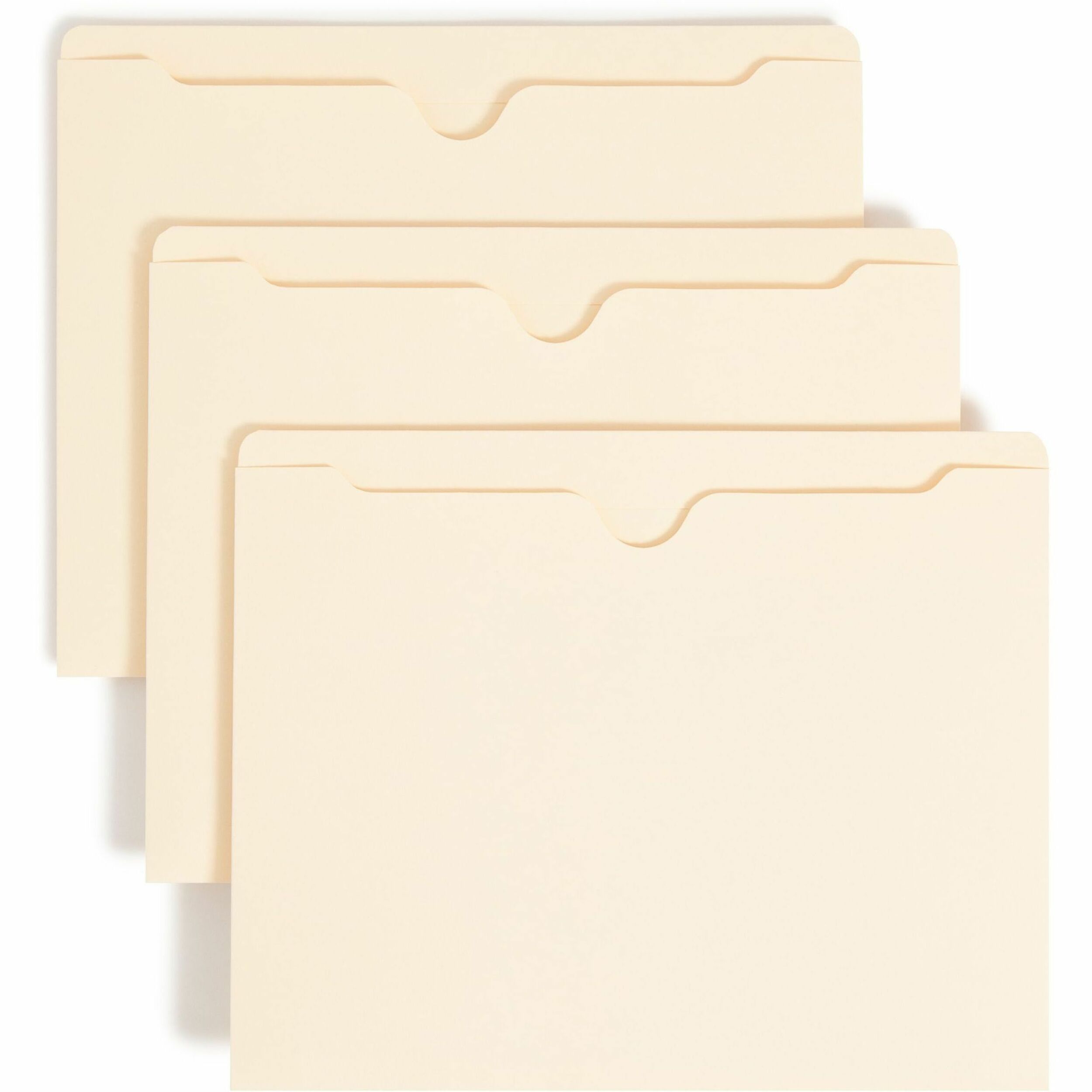 Smead Straight Tab Cut Letter Recycled File Jacket - 8 1/2" x 11" - 11 pt. - 2 Plys - Manila - Reinforced, Slip Resistant - 10% Recycled - 100 / Box