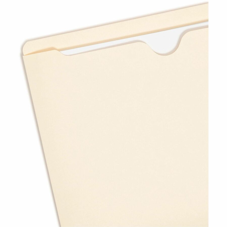 Smead Straight Tab Cut Letter Recycled File Jacket - 8 1/2" x 11" - 11 pt. - 2 Plys - Manila - Reinforced, Slip Resistant - 10% Recycled - 100 / Box
