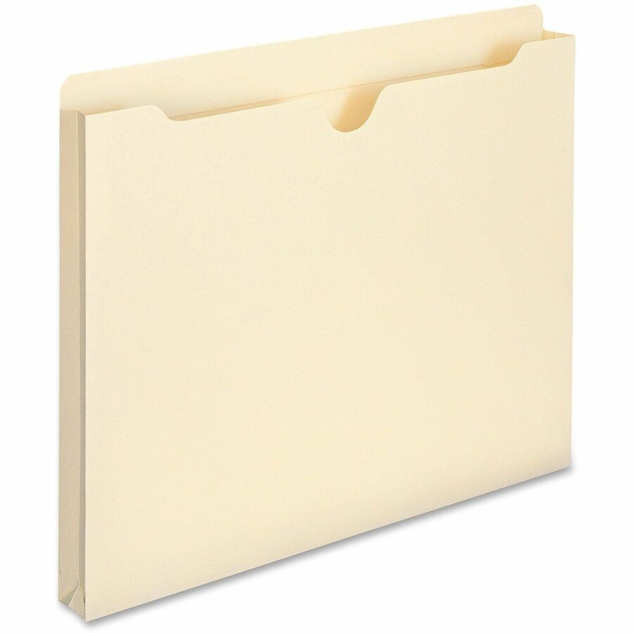 Smead Straight Tab Cut Letter Recycled File Jacket - 8 1/2" x 11" - 1" Expansion - 11 pt. - 2 Plys - Manila - Reinforced, Slip Resistant - 10% Recycled - 50 / Box