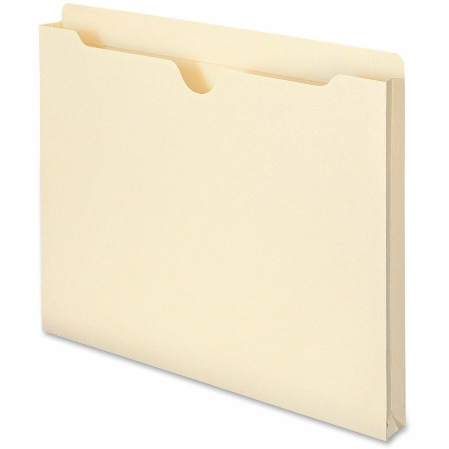 Smead Straight Tab Cut Letter Recycled File Jacket - 8 1/2" x 11" - 1" Expansion - 11 pt. - 2 Plys - Manila - Reinforced, Slip Resistant - 10% Recycled - 50 / Box