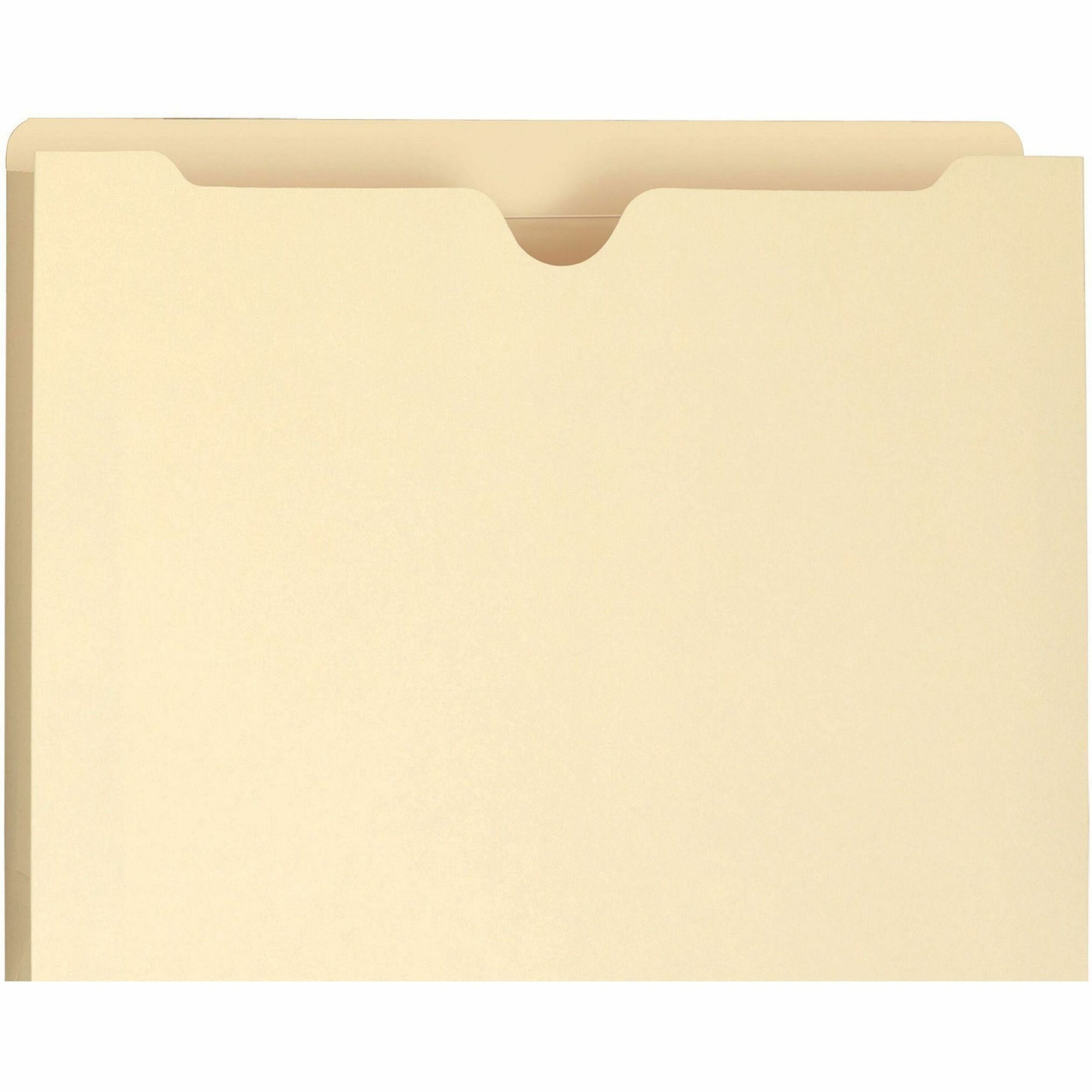Smead Straight Tab Cut Letter Recycled File Jacket - 8 1/2" x 11" - 1 1/2" Expansion - 11 pt. - 2 Plys - Manila - Reinforced, Slip Resistant - 10% Recycled - 50 / Box