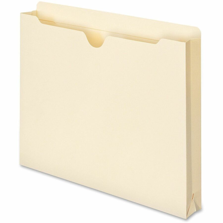 Smead Straight Tab Cut Letter Recycled File Jacket - 8 1/2" x 11" - 1 1/2" Expansion - 11 pt. - 2 Plys - Manila - Reinforced, Slip Resistant - 10% Recycled - 50 / Box