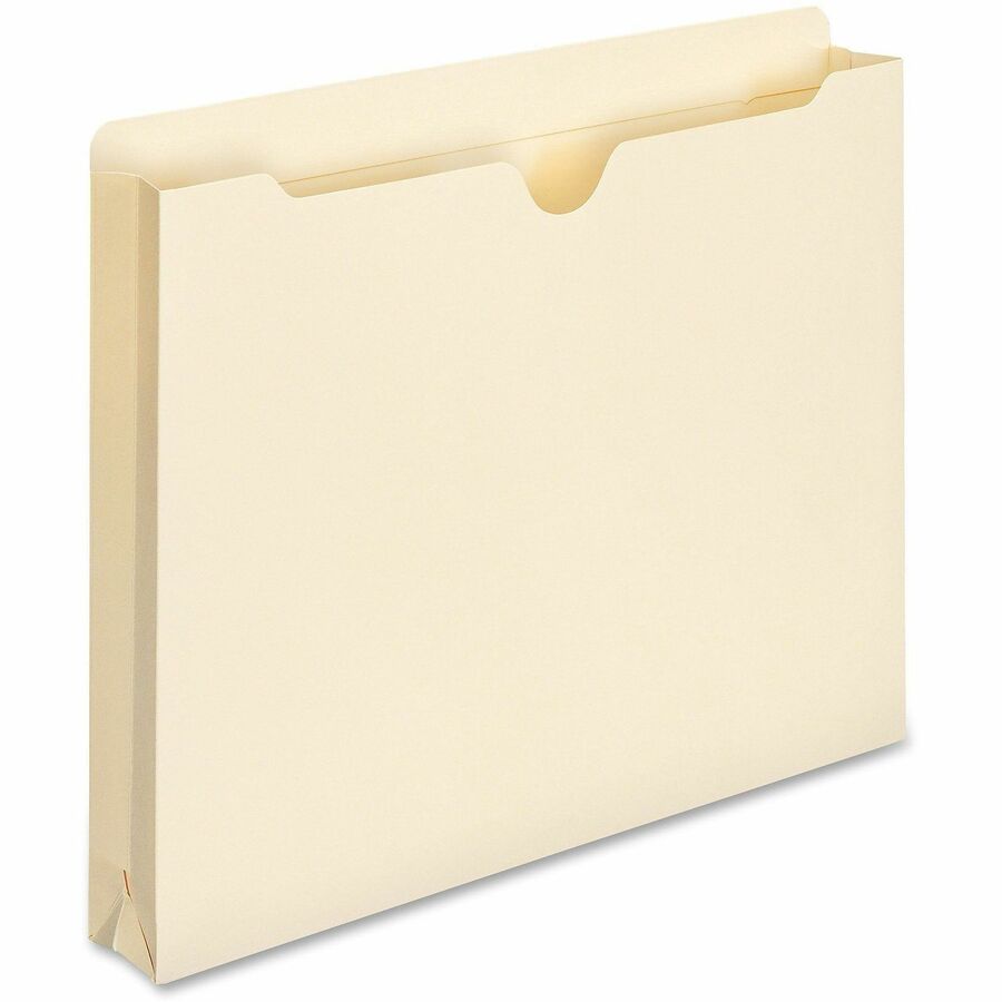 Smead Straight Tab Cut Letter Recycled File Jacket - 8 1/2" x 11" - 1 1/2" Expansion - 11 pt. - 2 Plys - Manila - Reinforced, Slip Resistant - 10% Recycled - 50 / Box