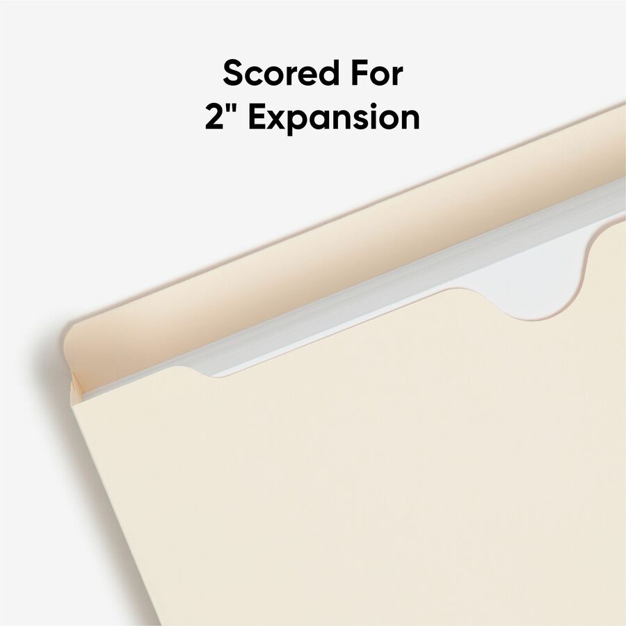 Smead Straight Tab Cut Letter Recycled File Jacket - 8 1/2" x 11" - 2" Expansion - 11 pt. - 2 Plys - Manila - Reinforced, Slip Resistant - 10% Recycled - 50 / Box