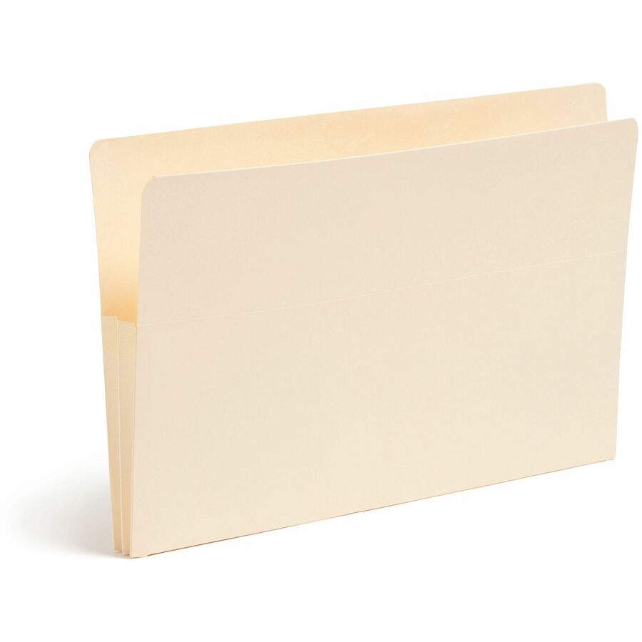 Smead Straight Tab Cut Legal Recycled File Pocket - 8 1/2" x 14" - 1 3/4" Expansion - 2 Plys - Manila - Embossed - 10% Recycled - 25 / Box