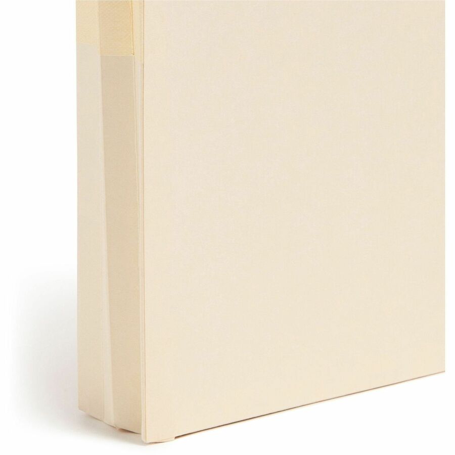 Smead Straight Tab Cut Legal Recycled File Pocket - 8 1/2" x 14" - 1 3/4" Expansion - 2 Plys - Manila - Embossed - 10% Recycled - 25 / Box