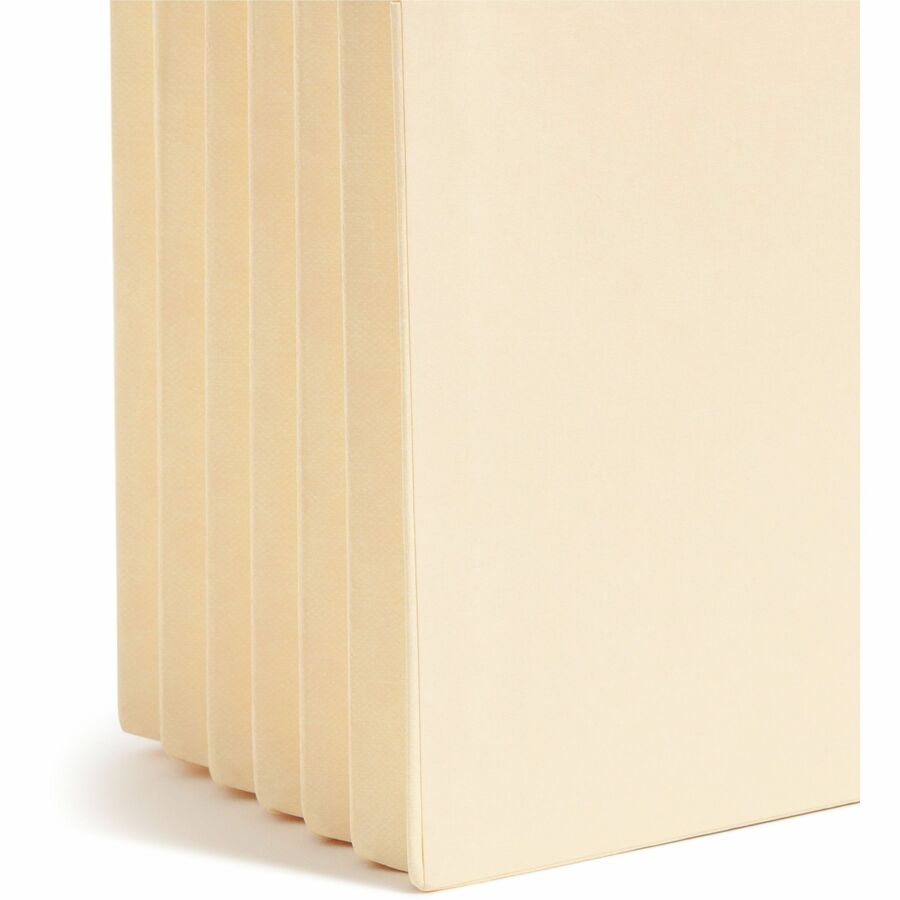 Smead Straight Tab Cut Legal Recycled File Pocket - 8 1/2" x 14" - 5 1/4" Expansion - 11 pt. - 2 Plys - Manila - Reinforced Gusset, Embossed - 10% Recycled - 10 / Box