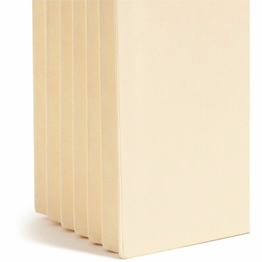 Smead Straight Tab Cut Legal Recycled File Pocket - 8 1/2" x 14" - 5 1/4" Expansion - 11 pt. - 2 Plys - Manila - Reinforced Gusset, Embossed - 10% Recycled - 10 / Box