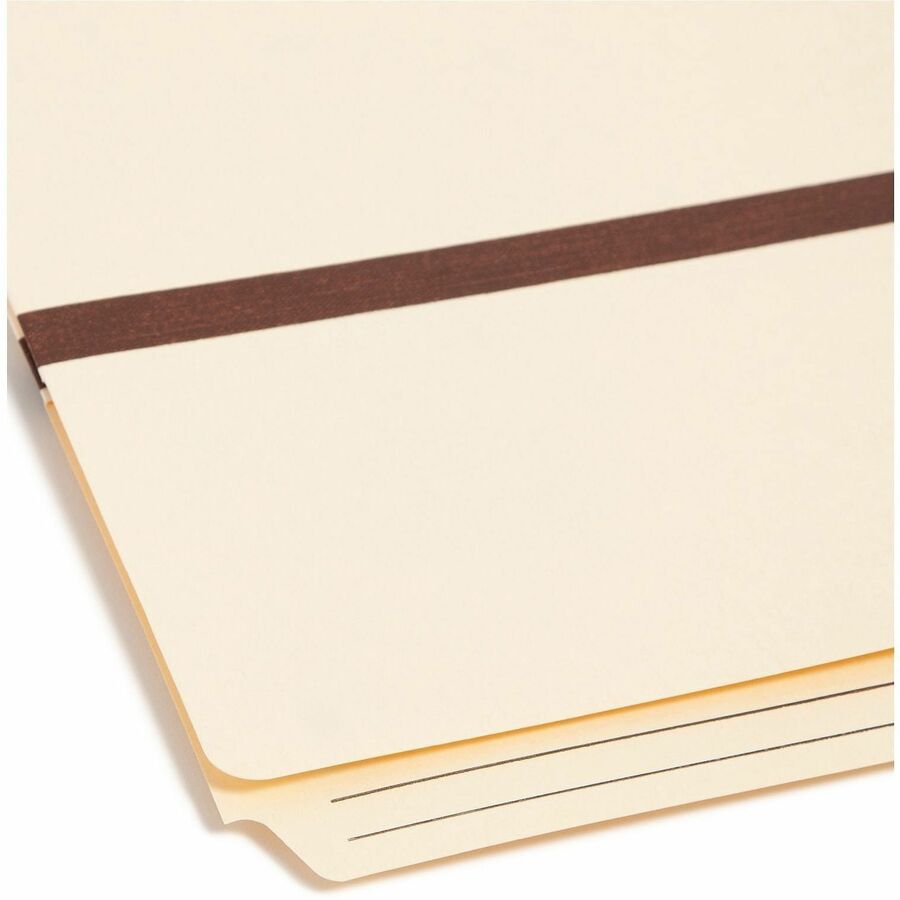 Smead 2/5 Tab Cut Legal Recycled File Pocket - 8 1/2" x 14" - 1" Expansion - Top Tab Location - Right Tab Position - 11 pt. - 1 Plys - Manila - Heavyweight Cover - 10% Recycled - 1 Each