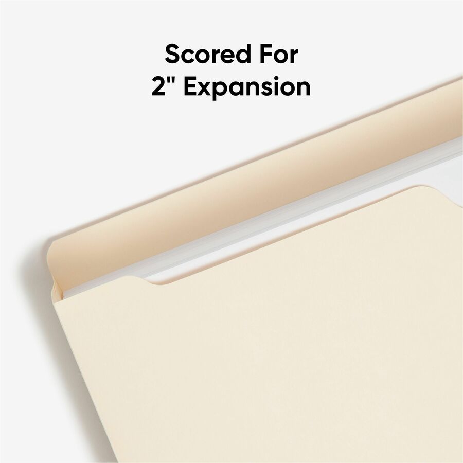 Smead Legal Recycled File Jacket - 8 1/2" x 14" - 2" Expansion - 11 pt. - 2 Plys - Manila - Reinforced, Slip Resistant - 10% Recycled - 50 / Box