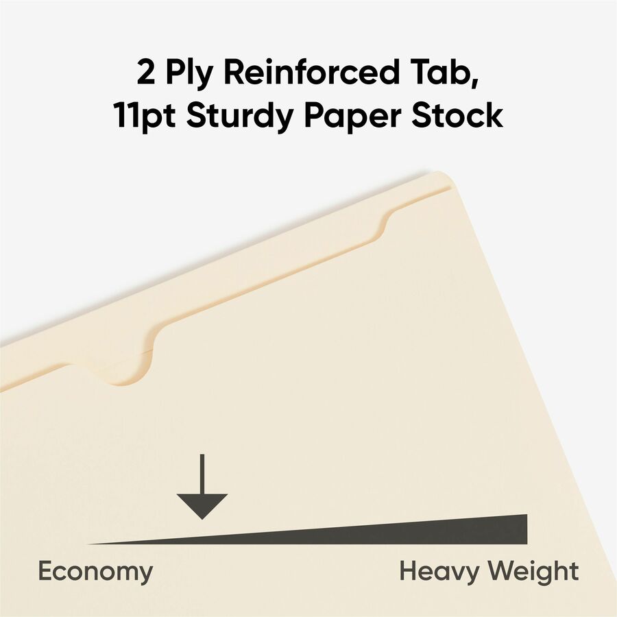 Smead Legal Recycled File Jacket - 8 1/2" x 14" - 2" Expansion - 11 pt. - 2 Plys - Manila - Reinforced, Slip Resistant - 10% Recycled - 50 / Box