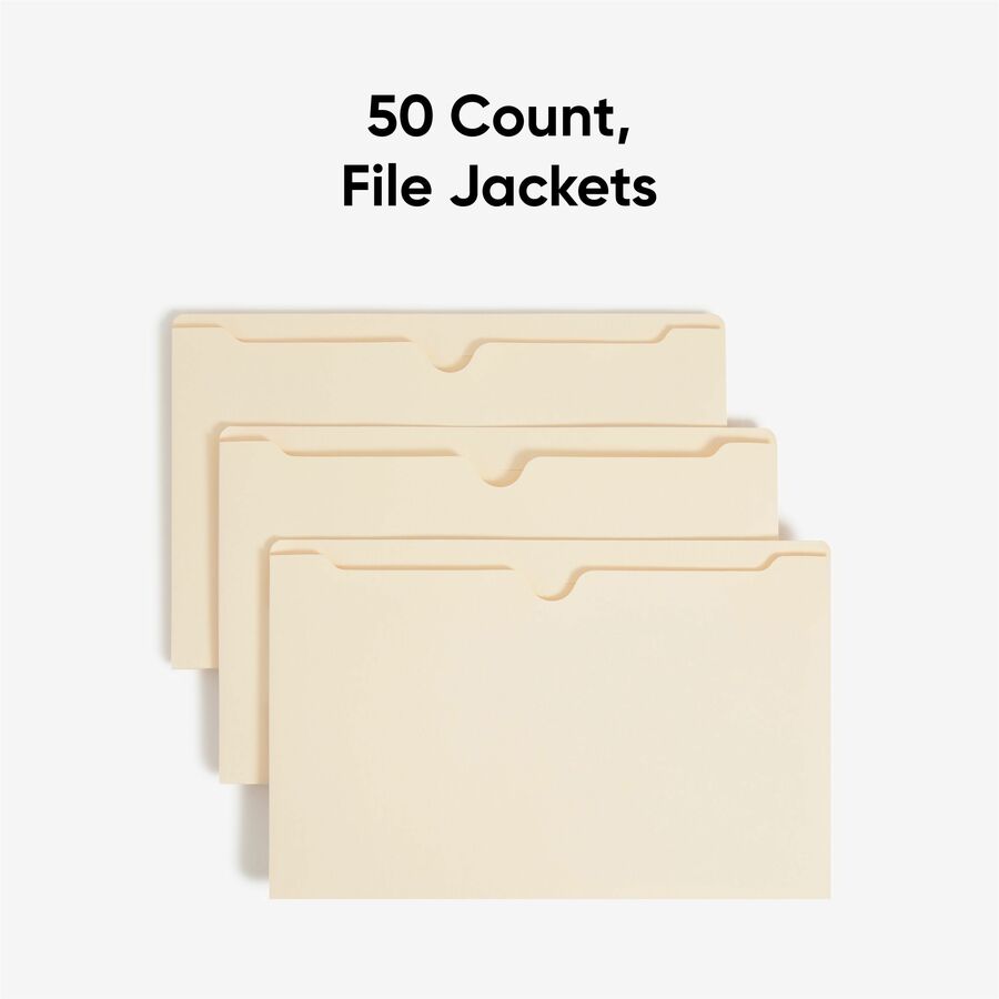 Smead Legal Recycled File Jacket - 8 1/2" x 14" - 2" Expansion - 11 pt. - 2 Plys - Manila - Reinforced, Slip Resistant - 10% Recycled - 50 / Box