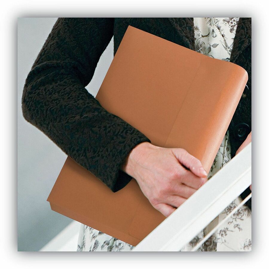 Smead Letter Recycled File Wallet - 8 1/2" x 11" - 600 Sheets Capacity - 2" Expansion - 12.5 pt. - Redrope - Redrope - Heavy Duty, Flap - 30% Recycled - 1 Each
