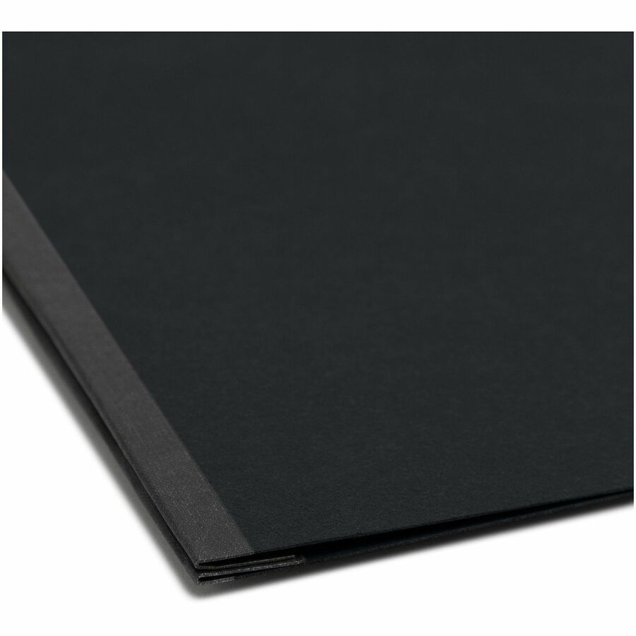 8 1/2" x 14" - 2" Expansion - 1 Fastener(s) - 2" for Folder - 25 pt. - Pressboard - Black - Reinforced Hinge, Heavy Duty, Moisture Resistant, Stain Resistant, Rounded Corner - 100% Recycled - 1 Each