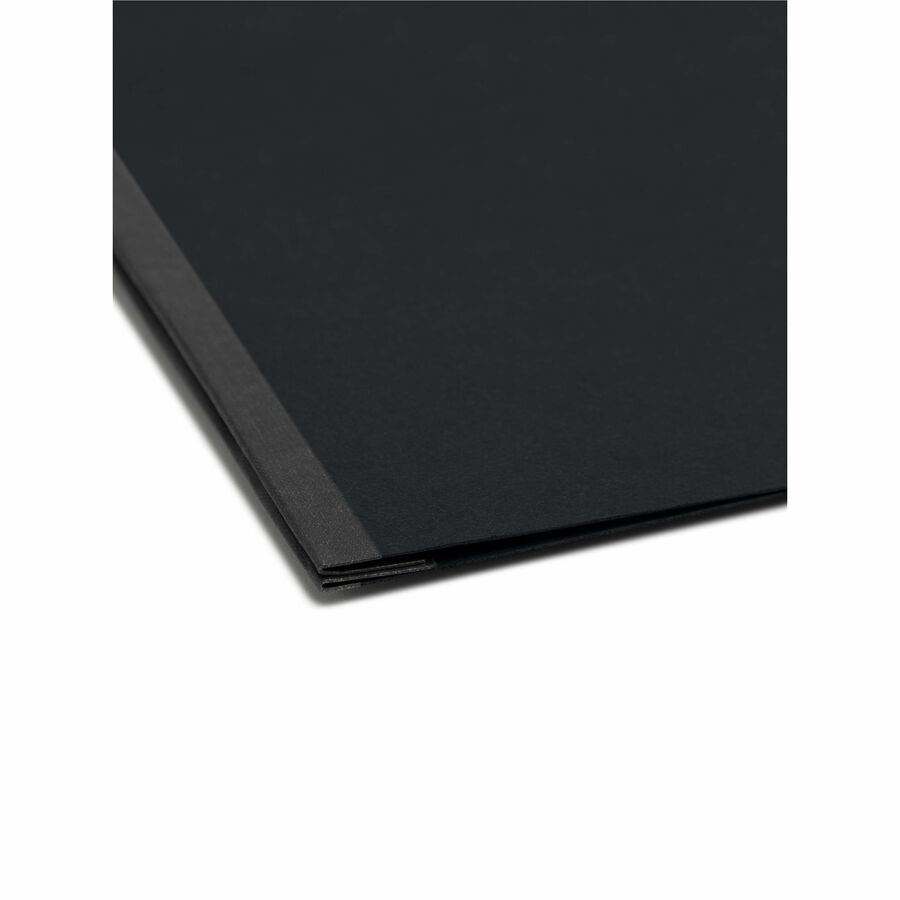 Smead Premium Pressboard Letter Fastener Folder, 8.5" x 11", 3" Expansion, 1 Fastener, 25 pt. Black, Reinforced Hinge, Heavy Duty, Moisture & Stain Resistant, Rounded Corner, 100% Recycled, 1 Each