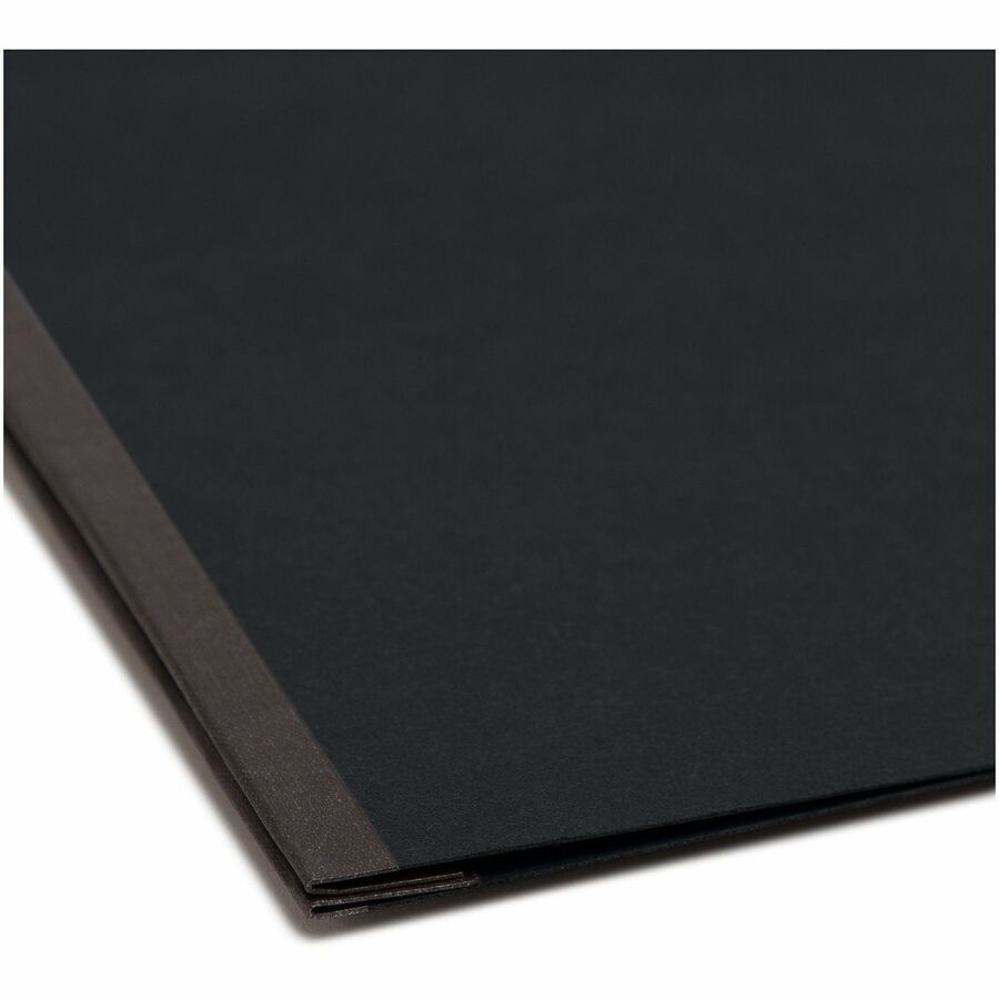 Smead Premium Pressboard Letter Fastener Folder, 8.5" x 11", 3" Expansion, 1 Fastener, 25 pt. Black, Reinforced Hinge, Heavy Duty, Moisture & Stain Resistant, Rounded Corner, 100% Recycled, 1 Each