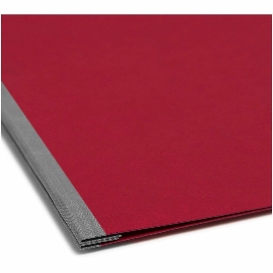Smead Premium Pressboard Letter Fastener Folder, 8.5" x 11", 3" Expansion, 1 Fastener, 25 pt., Bright Red, Reinforced Hinge, Heavy Duty, Moisture & Stain Resistant, Rounded Corner, 100% Recycled, 1 Each