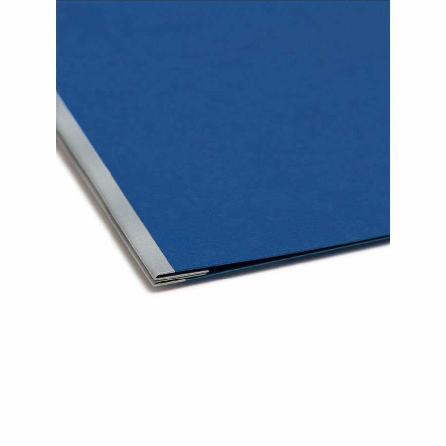 Smead Premium Pressboard Letter Fastener Folder, 8.5" x 11", 3" Expansion, 1 Fastener, 25 pt., Dark Blue, Reinforced Hinge, Heavy Duty, Moisture & Stain Resistant, Rounded Corner, 100% Recycled, 1 Each