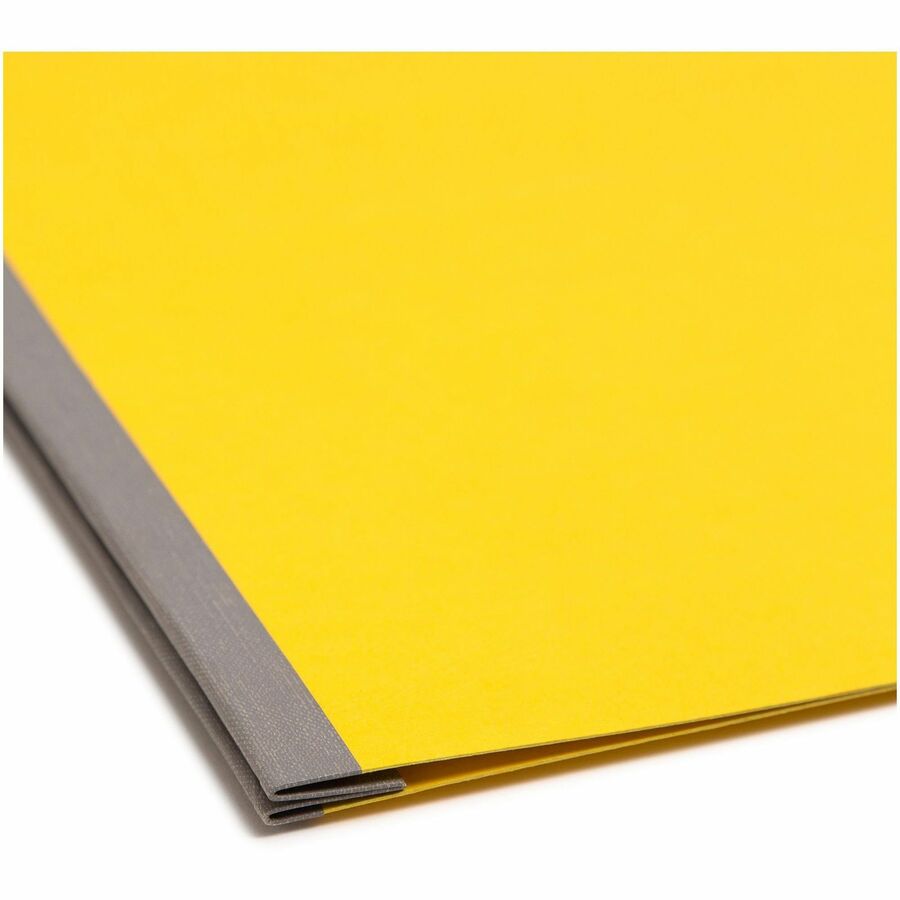 Smead Premium Pressboard Recycled Fastener Folder - 3" Folder Capacity - 8 1/2" x 11" - 3" Expansion - 1 Fastener(s) - 25 pt. - Pressboard - Yellow - Reinforced Hinge, Heavy Duty, Moisture Resistant, Stain Resistant - 100% Recycled - 1 Each