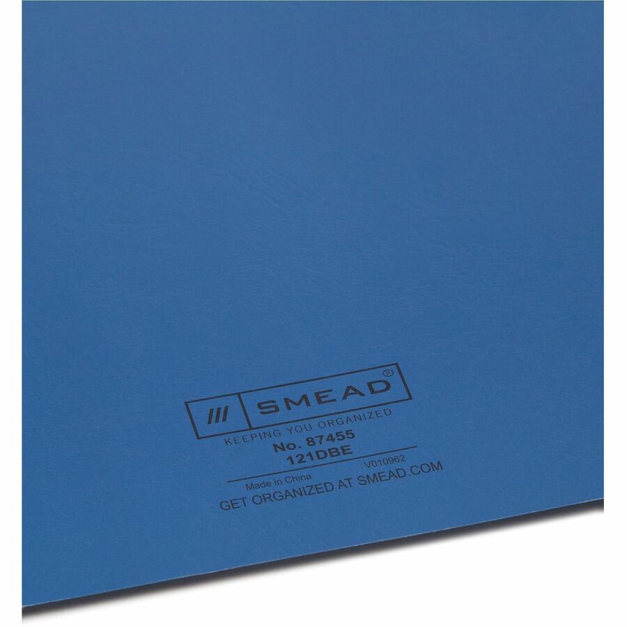 Smead Letter Recycled Report Cover - 8 1/2" x 11" - 3 Fastener(s) - 1/2" for Folder - 12 pt. - Vinyl, Metal - Dark Blue - 50% Recycled - 25 / Box