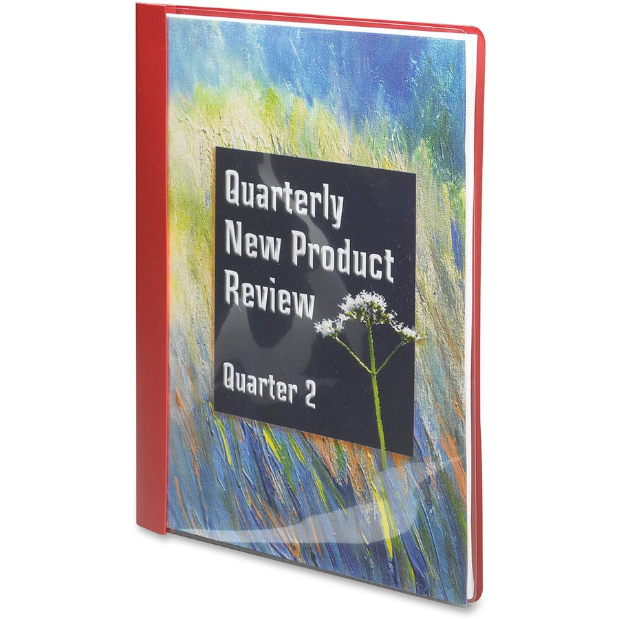 Smead Letter Recycled Report Cover - 8 1/2" x 11" - 3 Fastener(s) - 1/2" for Folder - 12 pt. - Vinyl, Metal - Red - 50% Recycled - 25 / Box