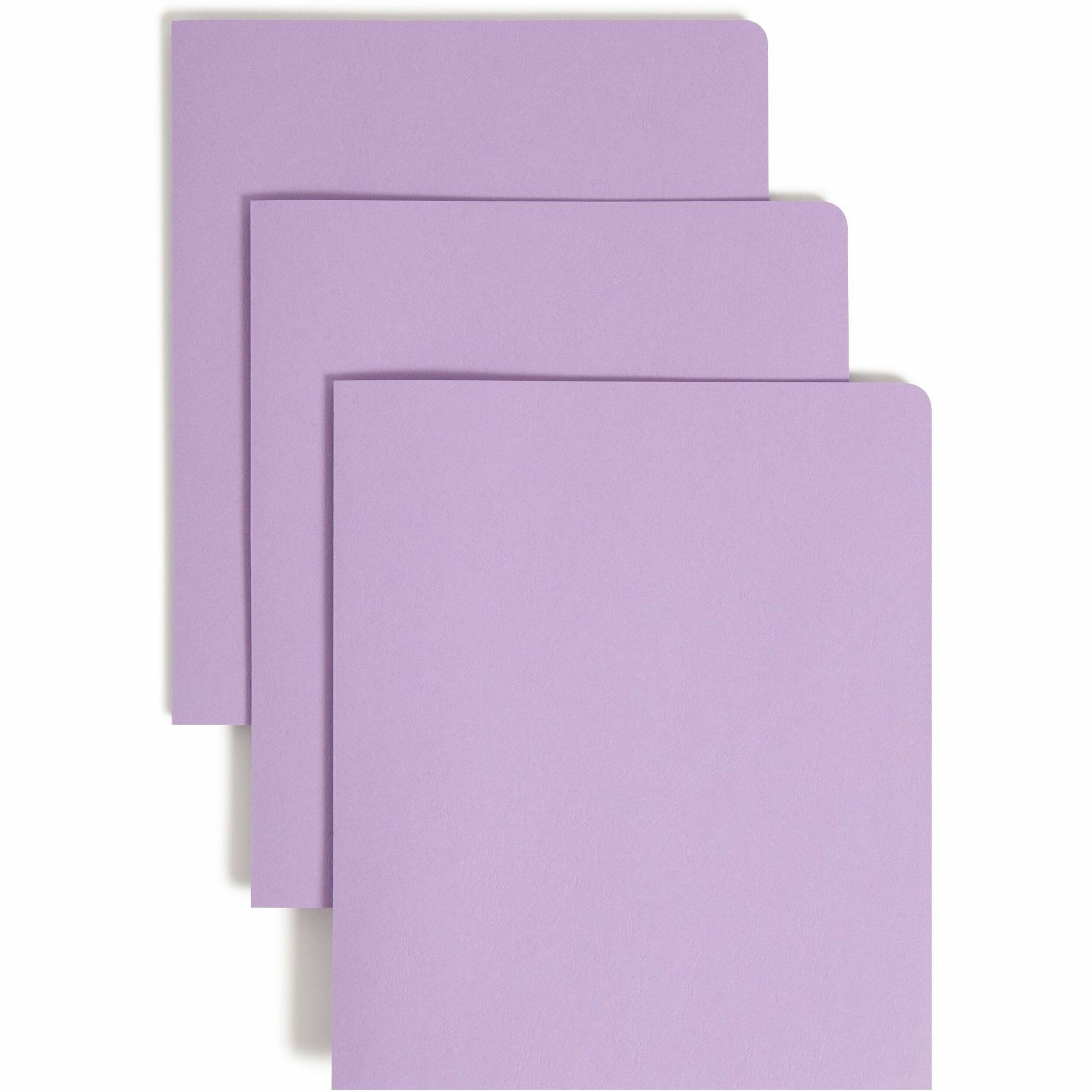 Smead Letter Recycled Pocket Folder - 1/2" Folder Capacity - 8 1/2" x 11" - 2 Pocket(s) - 11 pt. - Leatherette - Lavender - 10% Recycled - 25 / Box