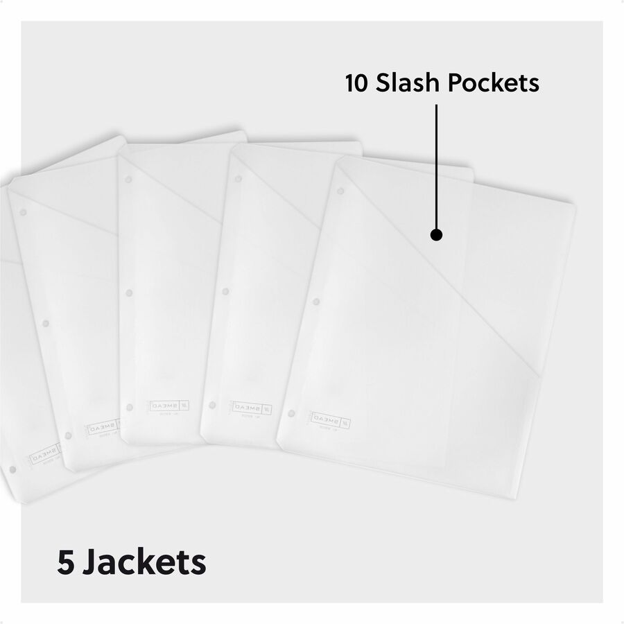 Smead Letter File Jacket - 8 1/2" x 11" - Poly - Clear - 5 / Pack