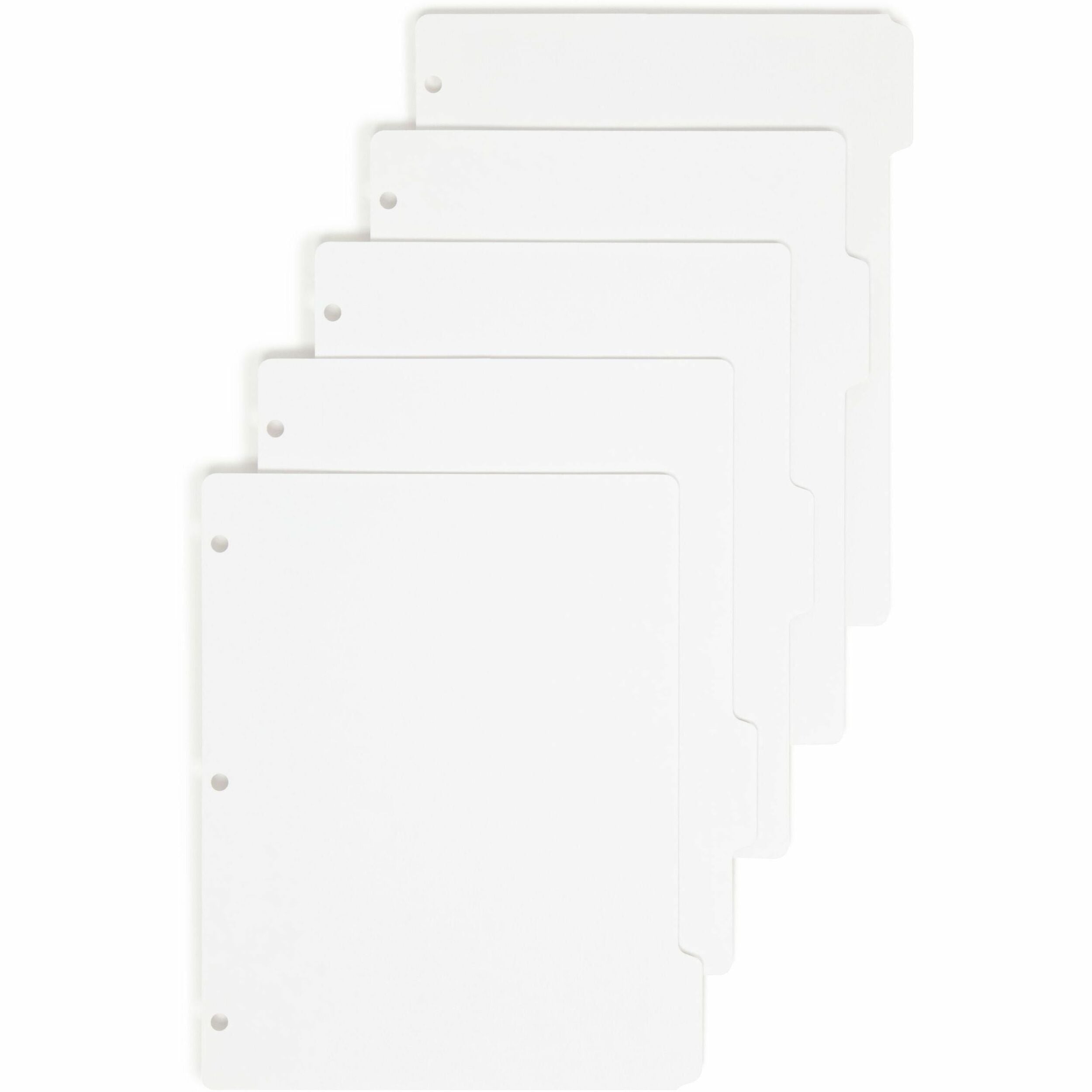 5 Tab(s)/Set - Letter - 8.50" Width x 11" Length - White Divider - 10% Recycled - 1 Box