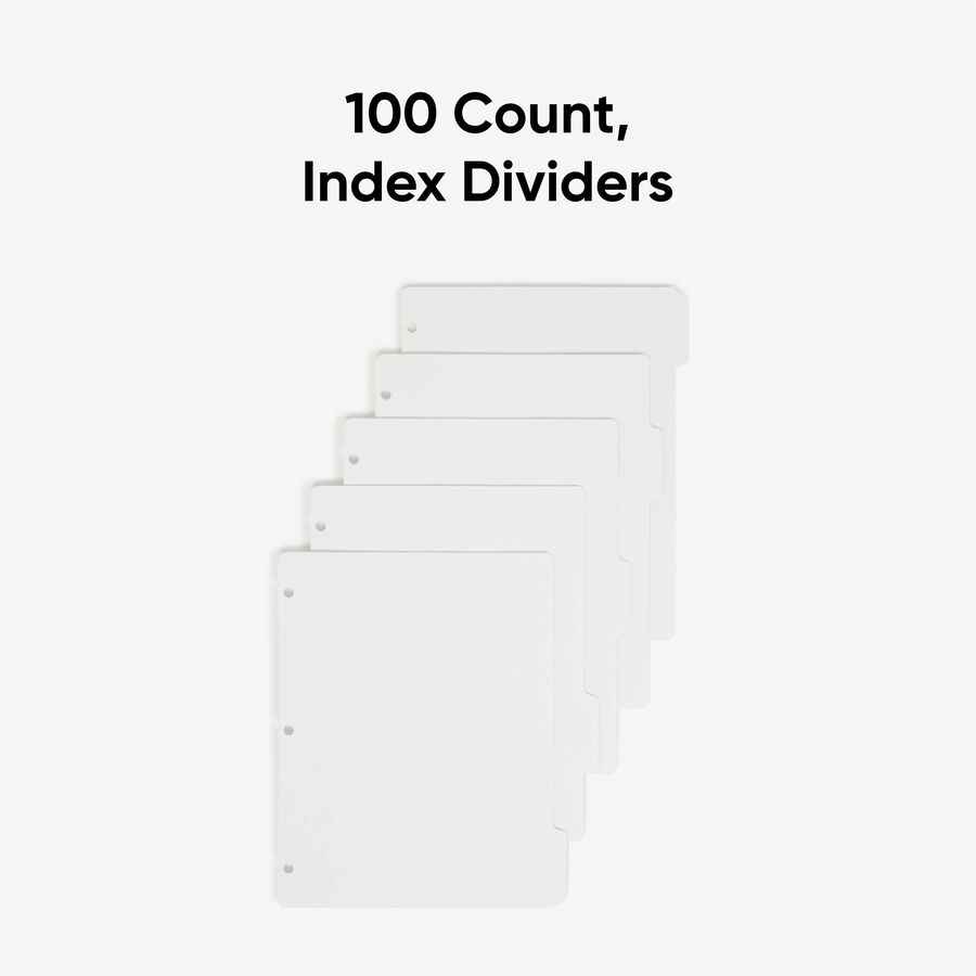 5 Tab(s)/Set - Letter - 8.50" Width x 11" Length - White Divider - 10% Recycled - 1 Box