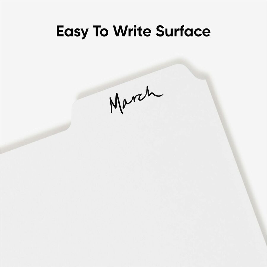 5 Tab(s)/Set - Letter - 8.50" Width x 11" Length - White Divider - 10% Recycled - 1 Box