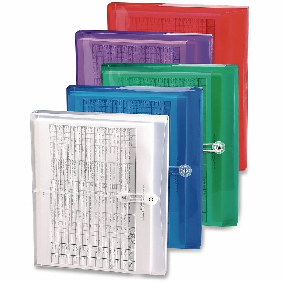 8 1/2" x 11" - 200 Sheets Capacity - 1 1/4" Expansion - Polypropylene - Blue - 5 / Pack