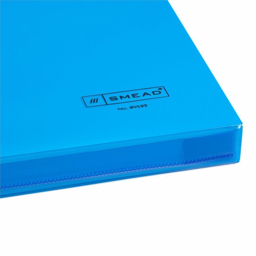 8 1/2" x 11" - 200 Sheets Capacity - 1 1/4" Expansion - Polypropylene - Blue - 5 / Pack