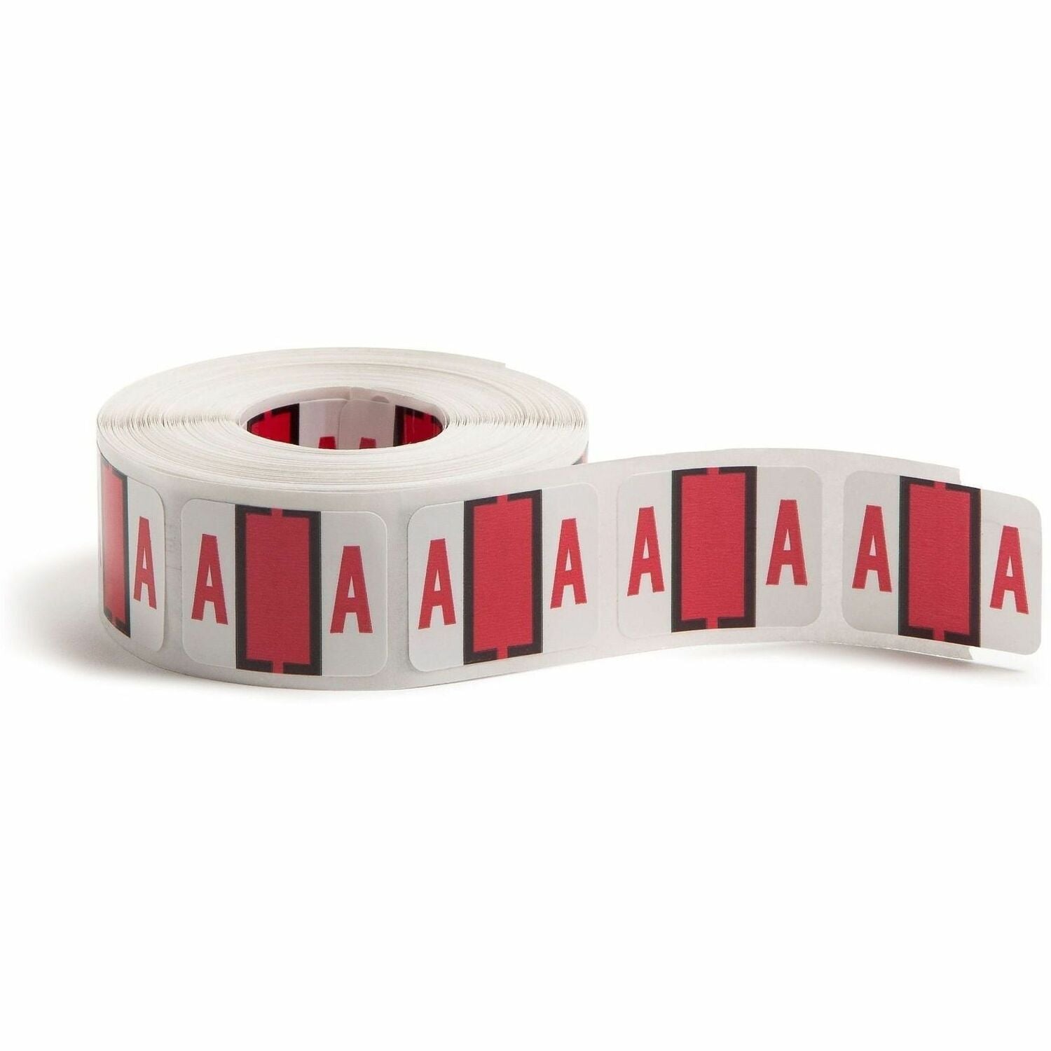 Smead BCCR Bar-Style Color-Coded Labels - A - x 1 1/4" Width x 1" Length - Red - Laminated - 1 Roll