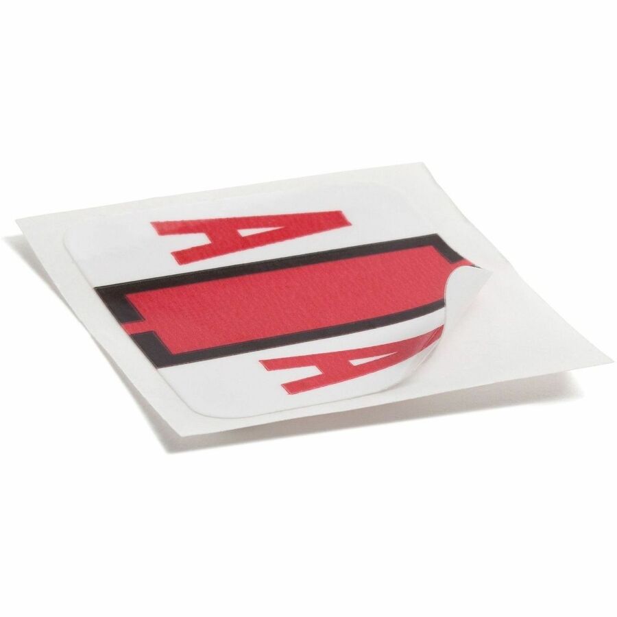 Smead BCCR Bar-Style Color-Coded Labels - A - x 1 1/4" Width x 1" Length - Red - Laminated - 1 Roll