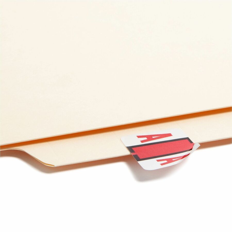 Smead BCCR Bar-Style Color-Coded Labels - A - x 1 1/4" Width x 1" Length - Red - Laminated - 1 Roll