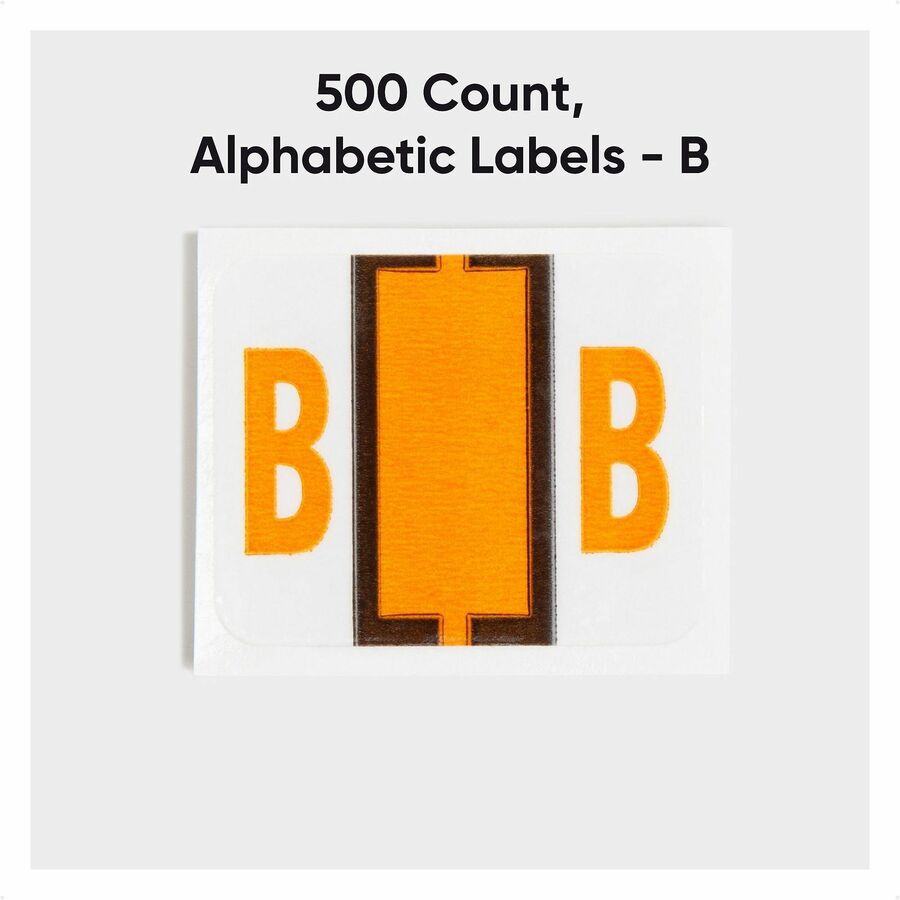Smead BCCR Bar-Style Color-Coded Labels - B - x 1 1/4" Width x 1" Length - Light Orange - Laminated - 1 Roll