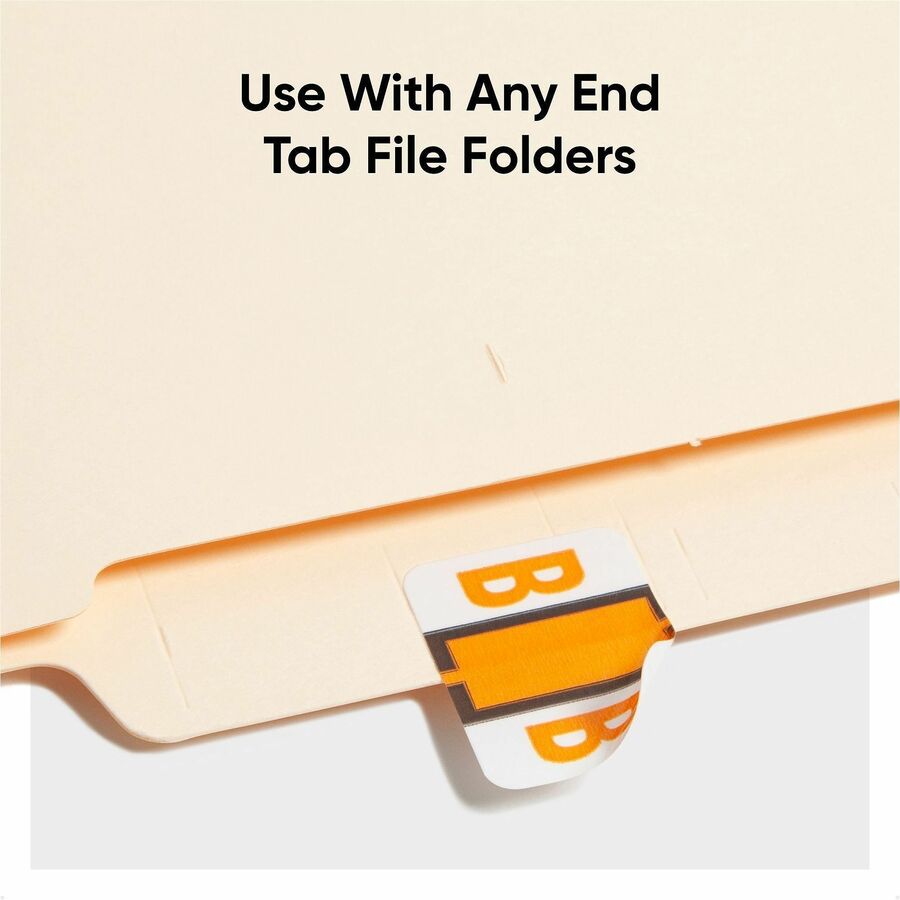 Smead BCCR Bar-Style Color-Coded Labels - B - x 1 1/4" Width x 1" Length - Light Orange - Laminated - 1 Roll