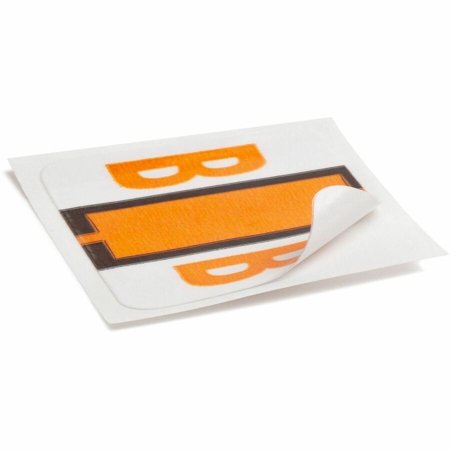 Smead BCCR Bar-Style Color-Coded Labels - B - x 1 1/4" Width x 1" Length - Light Orange - Laminated - 1 Roll