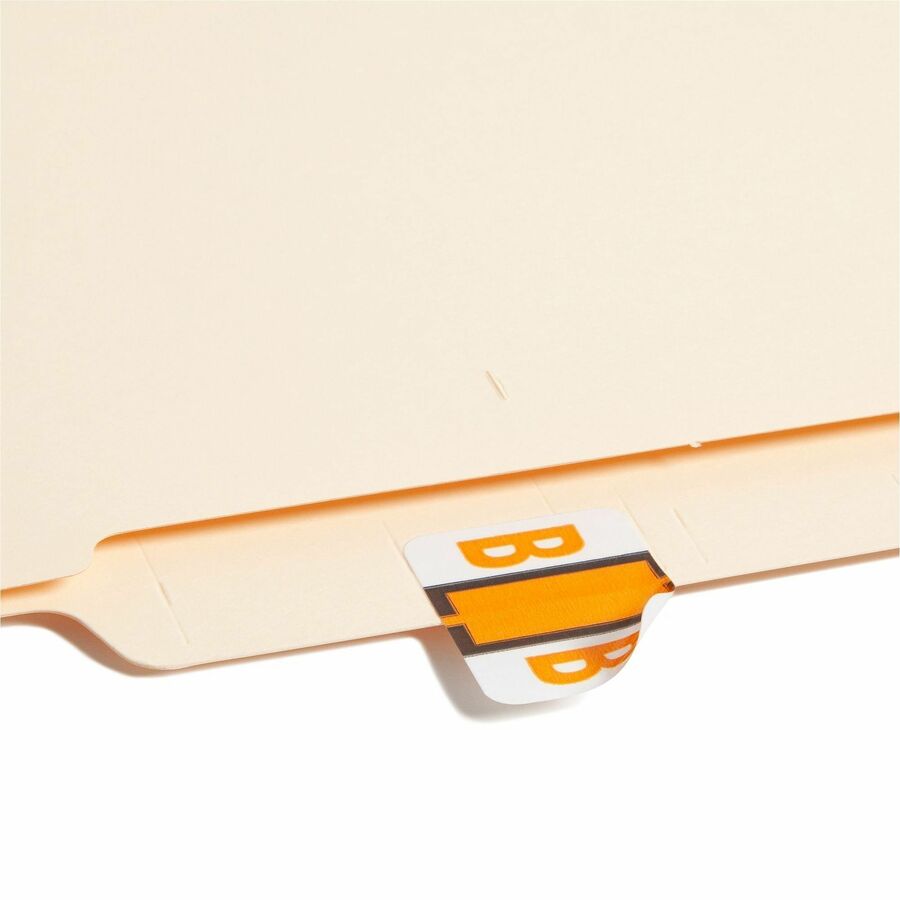 Smead BCCR Bar-Style Color-Coded Labels - B - x 1 1/4" Width x 1" Length - Light Orange - Laminated - 1 Roll