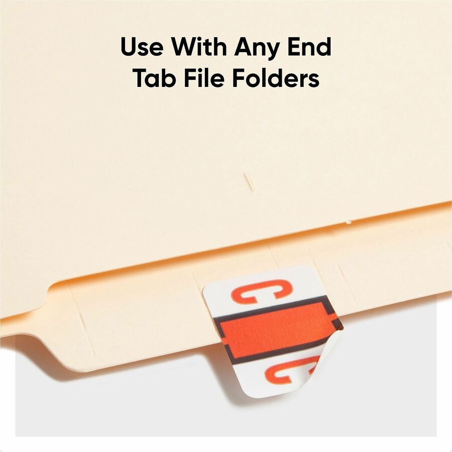 Smead BCCR Bar-Style Color-Coded Labels - C - x 1 1/4" Width x 1" Length - Dark Orange - Laminated - 1 Roll