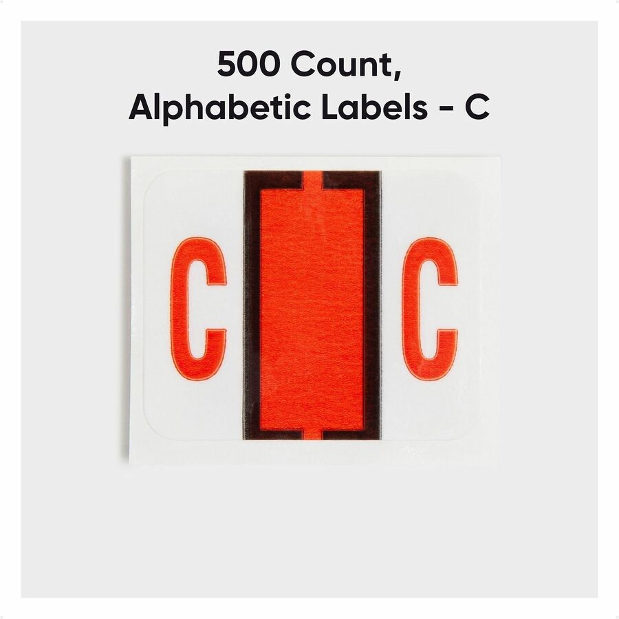 Smead BCCR Bar-Style Color-Coded Labels - C - x 1 1/4" Width x 1" Length - Dark Orange - Laminated - 1 Roll
