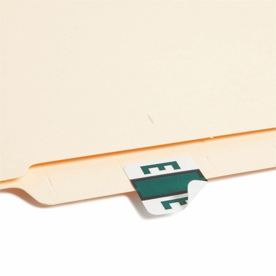 Smead BCCR Bar-Style Color-Coded Labels - E - x 1 1/4" Width x 1" Length - Dark Green - Laminated - 1 Roll