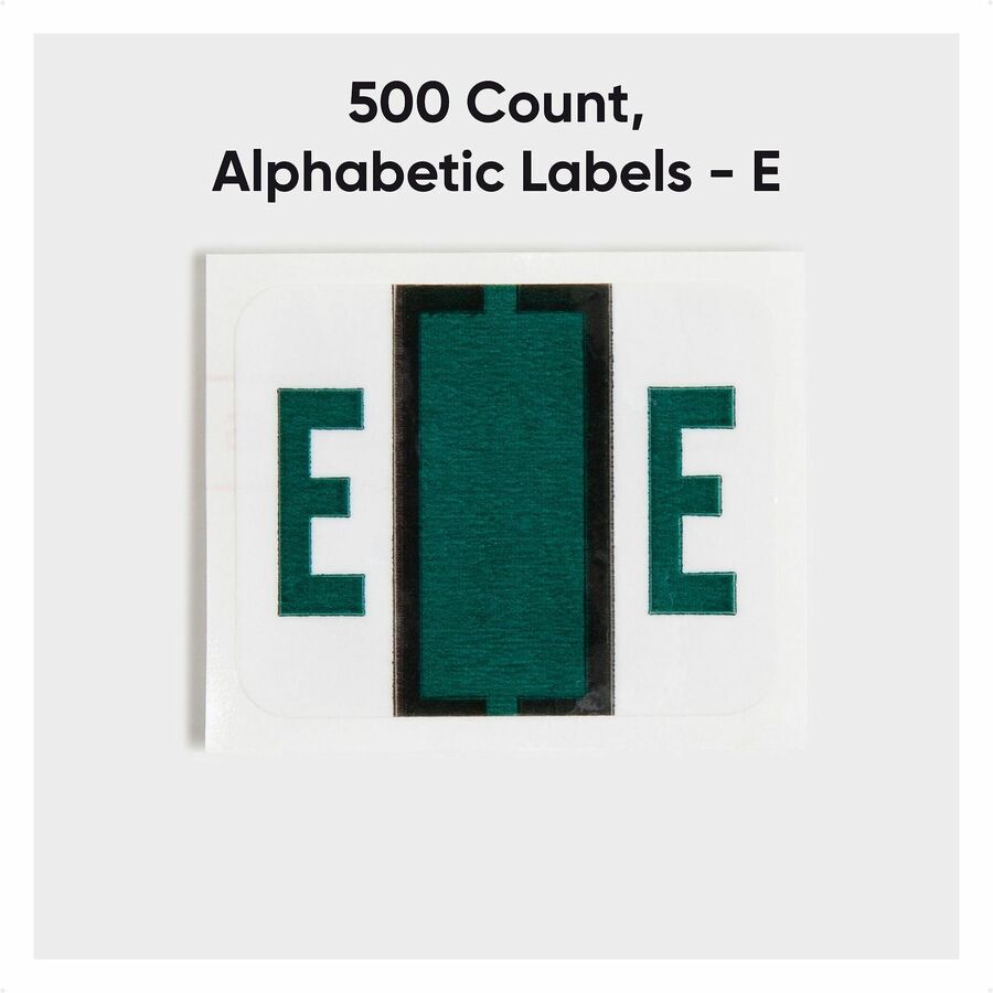 Smead BCCR Bar-Style Color-Coded Labels - E - x 1 1/4" Width x 1" Length - Dark Green - Laminated - 1 Roll