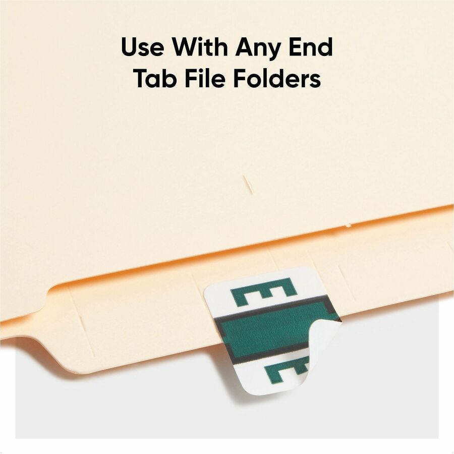 Smead BCCR Bar-Style Color-Coded Labels - E - x 1 1/4" Width x 1" Length - Dark Green - Laminated - 1 Roll