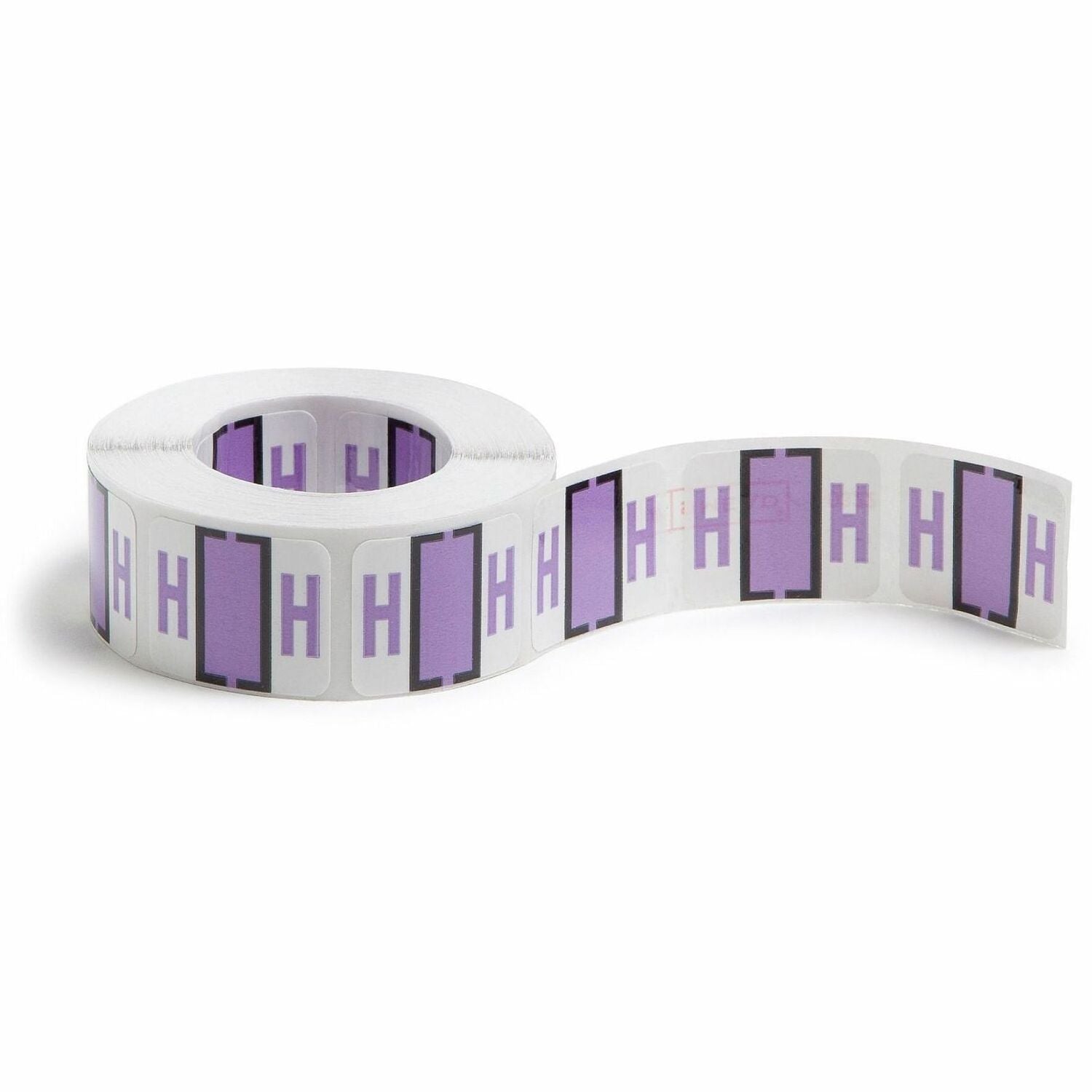 Smead BCCR Bar-Style Color-Coded Labels - H - x 1 1/4" Width x 1" Length - Lavender - Laminated - 1 Roll