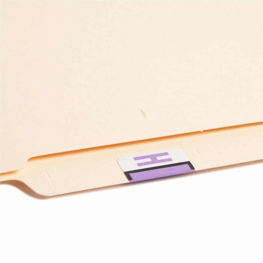 Smead BCCR Bar-Style Color-Coded Labels - H - x 1 1/4" Width x 1" Length - Lavender - Laminated - 1 Roll