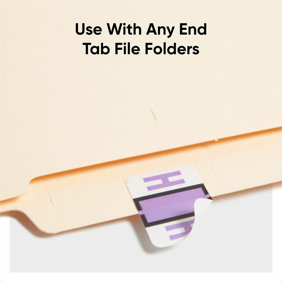 Smead BCCR Bar-Style Color-Coded Labels - H - x 1 1/4" Width x 1" Length - Lavender - Laminated - 1 Roll
