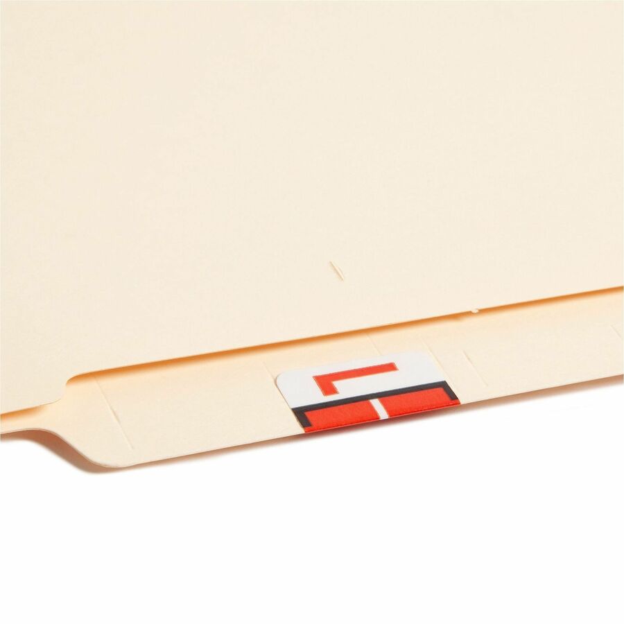 Smead BCCR Bar-Style Color-Coded Labels - L - x 1 1/4" Width x 1" Length - Dark Orange - Laminated - 1 Roll
