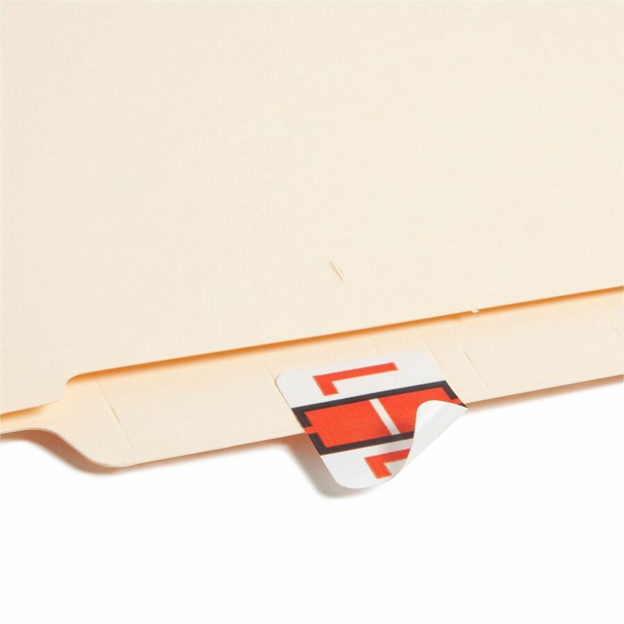 Smead BCCR Bar-Style Color-Coded Labels - L - x 1 1/4" Width x 1" Length - Dark Orange - Laminated - 1 Roll